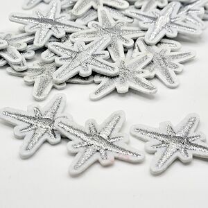 Pcs 45 Silver Star Iron on Applique Patches 1in